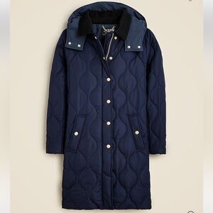 J. Crew Navy Signature Puffer Coat